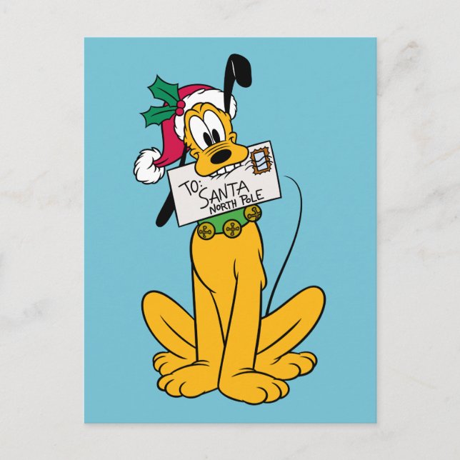 Merry Christmas | Pluto Santa Claus Holiday Postcard (Front)