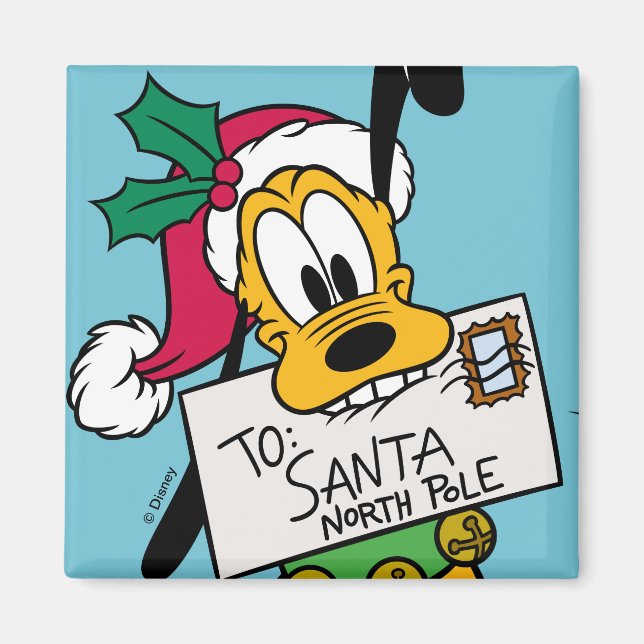 Merry Christmas | Pluto Santa Claus Magnet (Front)