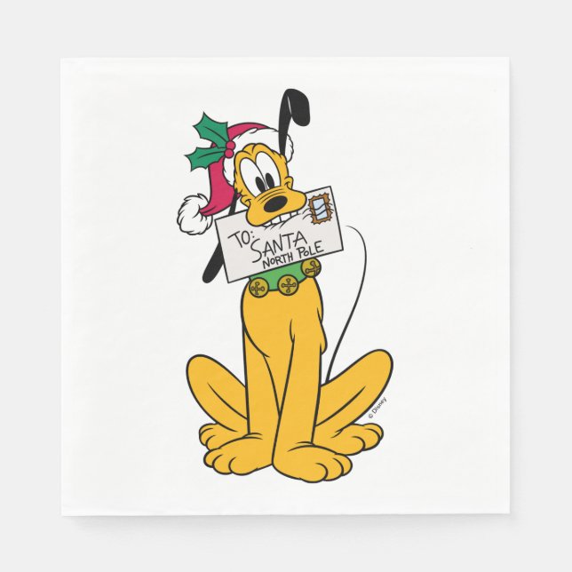 Merry Christmas | Pluto Santa Claus Napkins (Front)