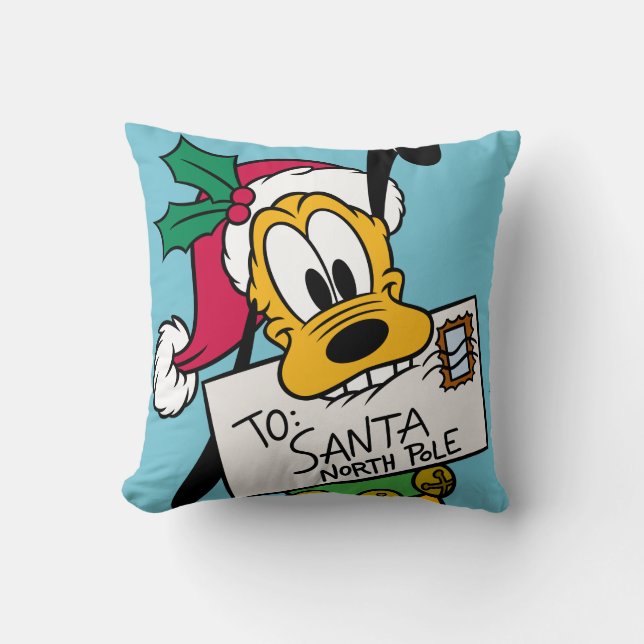 Merry Christmas | Pluto Santa Claus Throw Pillow (Front)