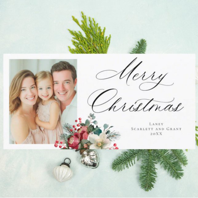 Merry Christmas Poinsettia Holiday Bouquet Card (Creator Uploaded)