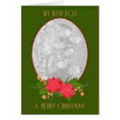 Merry Christmas, Poinsettias Photo Card (Front)