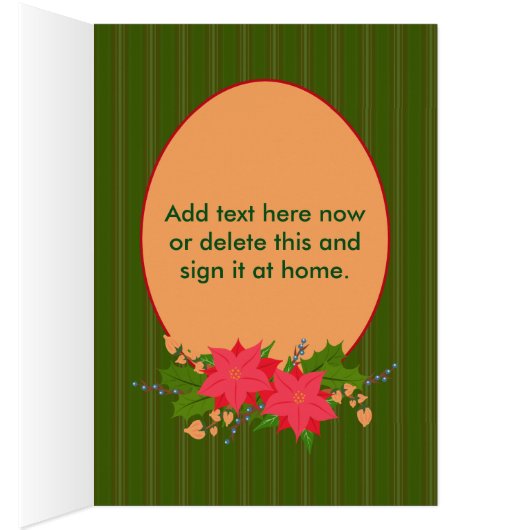 Merry Christmas, Poinsettias Photo Card (Inside (Right))