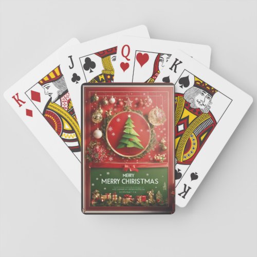merry christmas  poker cards