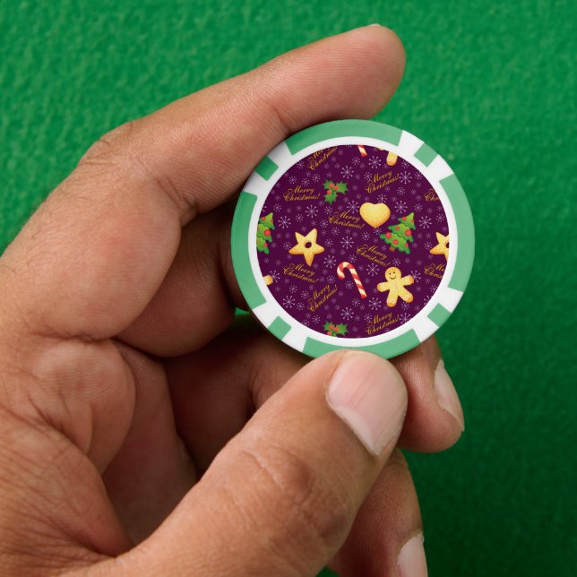 Merry Christmas Poker Chips (Hand)