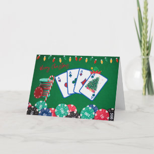 Merry Christmas Poker Greeting Card