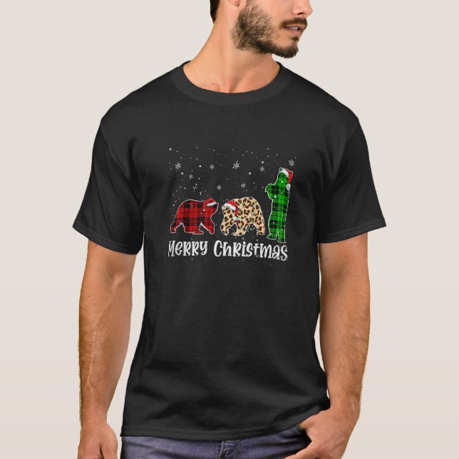 Merry Christmas Polar Bear Animals Leopard Buffalo T-Shirt (Front)