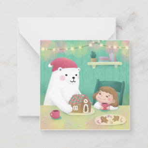 Merry Christmas: Polar Bear & Child Note Card