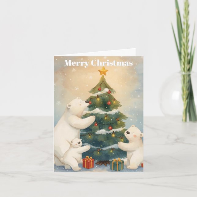 Merry Christmas Polar Bear Christmas Card (Front)