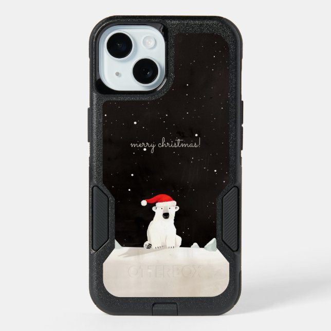 Merry Christmas Polar Bear! iPhone 15 Case (Back)