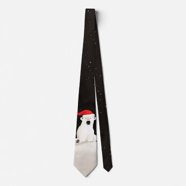 Merry Christmas Polar Bear! Neck Tie (Front)