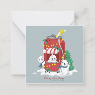 Merry Christmas: Polar Bear & Soda Can Note Card