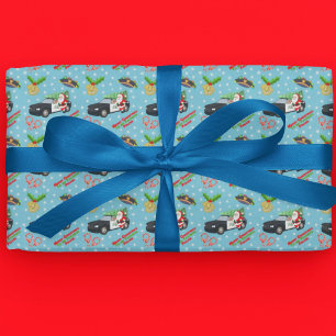 Merry Christmas Police Officer Santa Cop Car Wrapping Paper