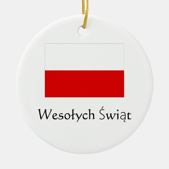 Merry Christmas Polish Ornament (Front)