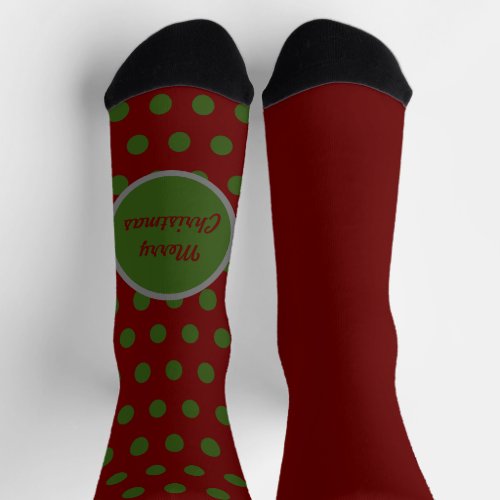 Merry Christmas Polka Dot Mismatched Socks 