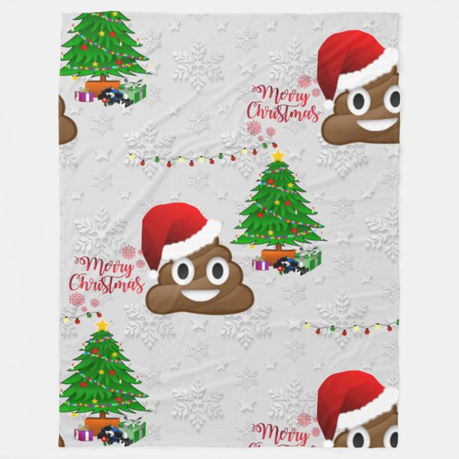 merry christmas poo emoji blanket (Front)
