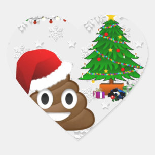 merry christmas poo emoji heart sticker
