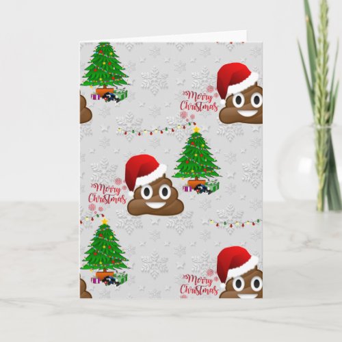 merry christmas poo emoji holiday card