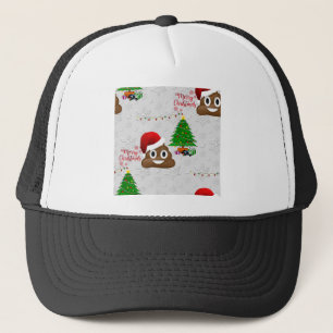 merry christmas poo emoji trucker hat