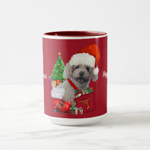 Merry Christmas Poodle Red Coffee Mug