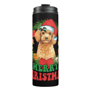 Merry Christmas Poodle Santa Hat Dog Lover Ugly Sw Thermal Tumbler