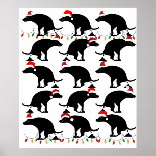 Merry Christmas Pooping Dogs Poster