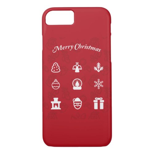 Merry Christmas Popular Icons set iPhone 87 Case
