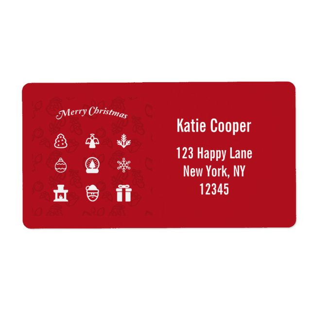 Merry Christmas Popular Icons set Label (Front)