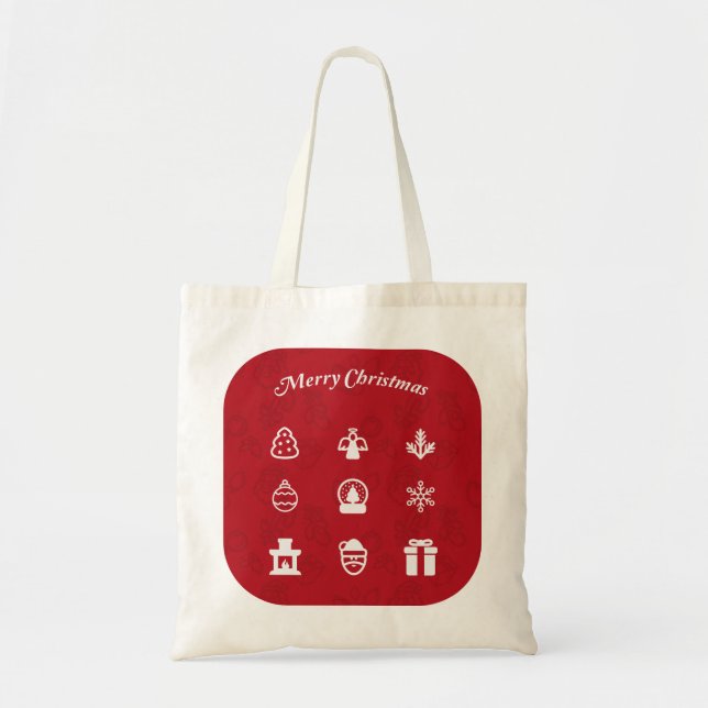 Merry Christmas Popular Icons set Tote Bag (Front)