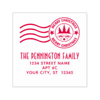 Merry Christmas Postage #1 Name Return Address