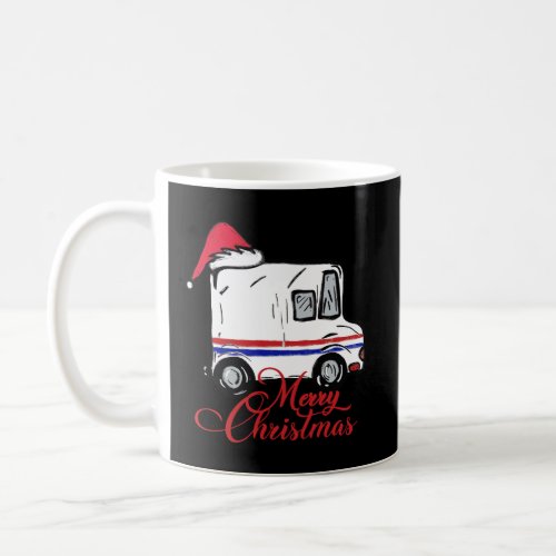 Merry Christmas Postal Truck Mail Carrier Gift San Coffee Mug