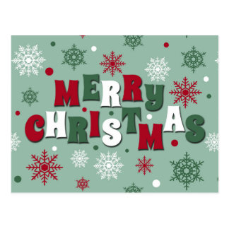 Merry Christmas Text Postcards | Zazzle