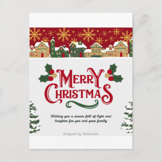 Merry Christmas Postcard | Festive Holiday Greetin