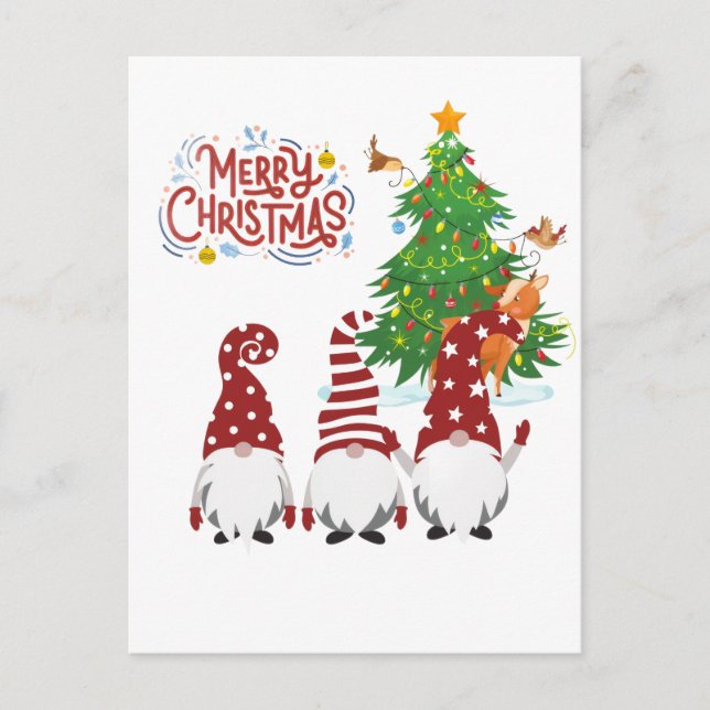 Merry Christmas Postcard | Festive Holiday Greetin (Front)
