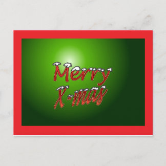 Merry Christmas Postcard Green