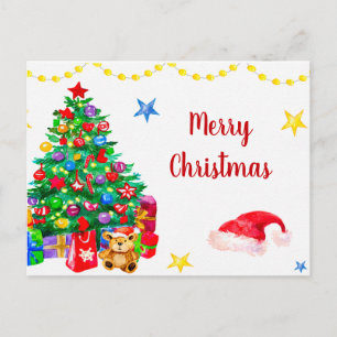 Merry Christmas postcard Happy holidays postcard