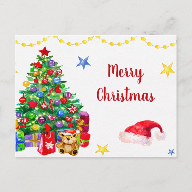 Merry Christmas postcard Happy holidays postcard (Front)