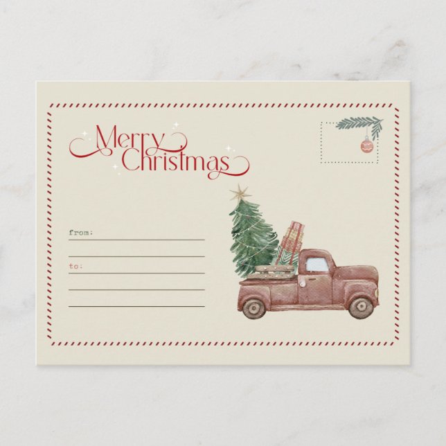 Merry Christmas Postcard – Holiday Greeting Card (Front)