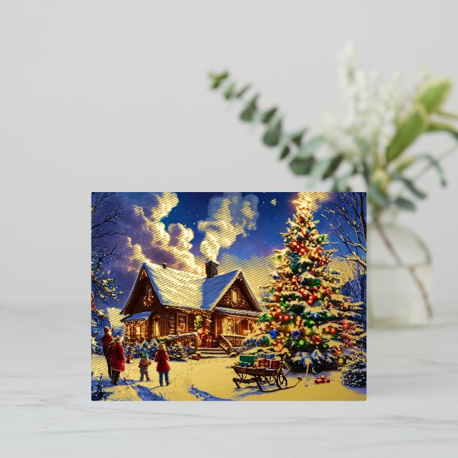 Merry Christmas Postcard | Holiday Greeting Card  (Standing Front)