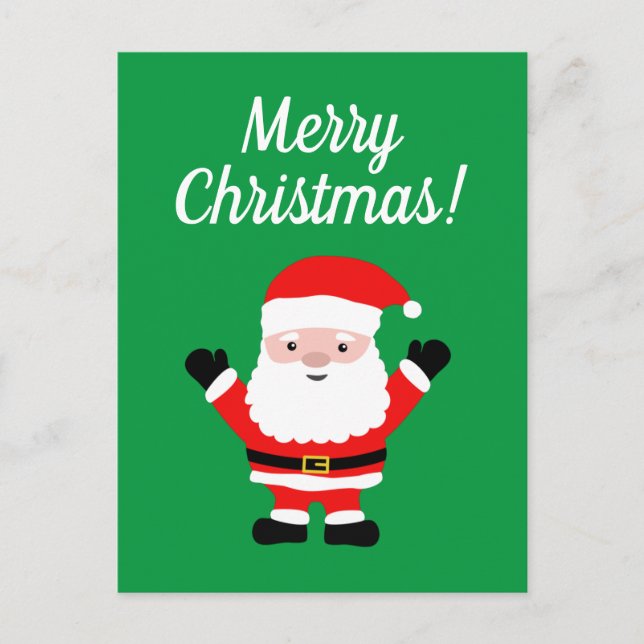 Merry Christmas postcards with cute Santa cartoon (Front)