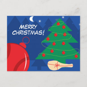 Merry Christmas postcards with cute tennis design