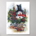 Merry Christmas  Poster<br><div class="desc">Merry Christmas ,  Christmas ,  Christmas tree ,  gift ,  congratulations ,  watercolor painting ,  watercolor Christmas tree ,  snowman , winter ,  watercolor snowman</div>