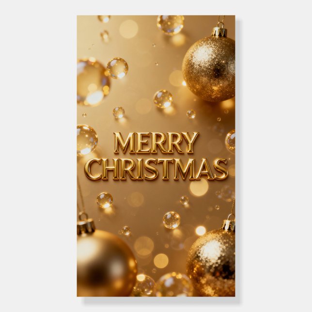 Merry Christmas Poster – Champagne Gold Holiday De (Front)