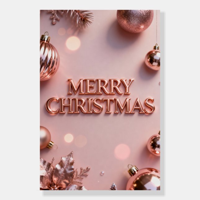 Merry Christmas Poster – Elegant Rose Gold Christm (Front)
