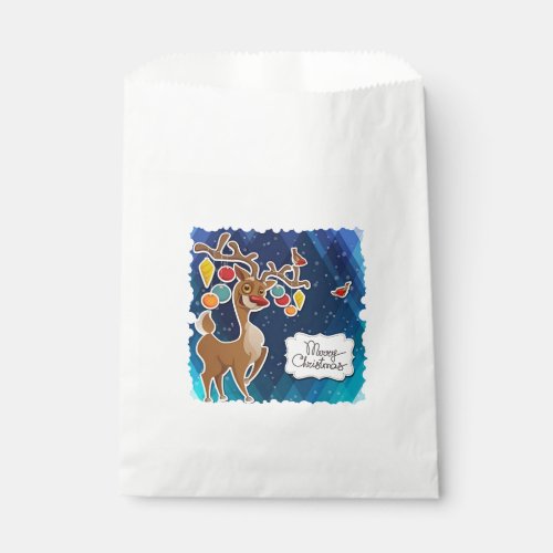 Merry Christmas Prancing Reindeer Favor Bag