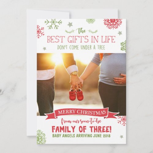 Merry Christmas pregnancy announcement card