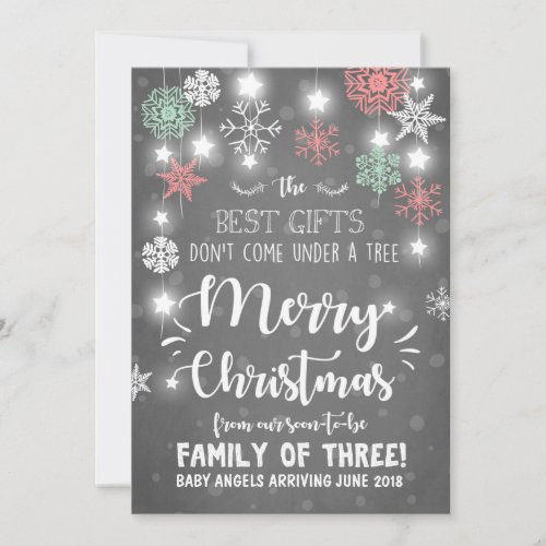 Merry Christmas pregnancy announcement Rustic