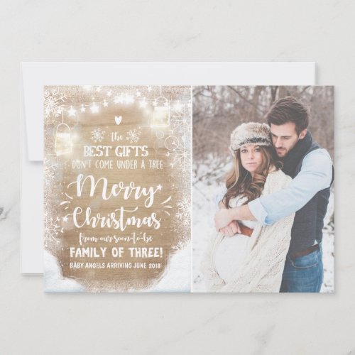 Merry Christmas pregnancy announcement Rustic