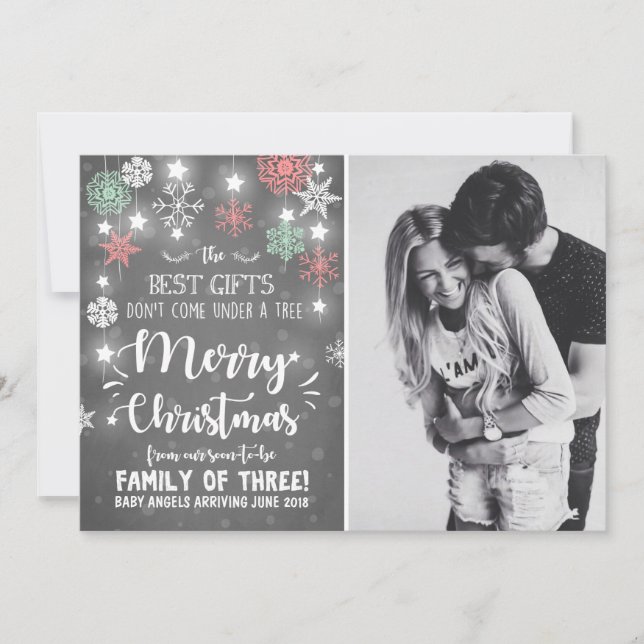 Merry Christmas pregnancy chalkboard announcement (Front)