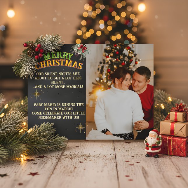 Merry Christmas Pregnancy Chalkboard Invitation (Creator Uploaded)